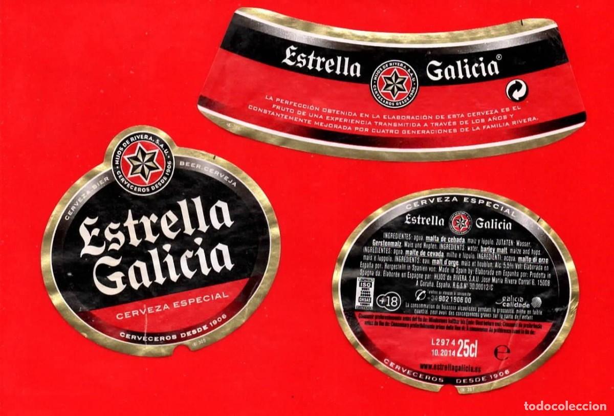 Coleccionismo de cervezas: ETIQUETA CERVEZA ESTRELLA GALICIA 0,25 L
