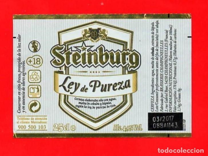 Coleccionismo de cervezas: ETIQUETA CERVEZA STEINBURG 0,25 L (2016)