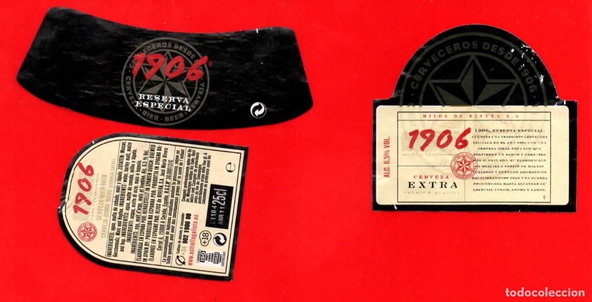 Coleccionismo de cervezas: ETIQUETA CERVEZA ESTRELLA DE GALICIA 1906 0,25 L