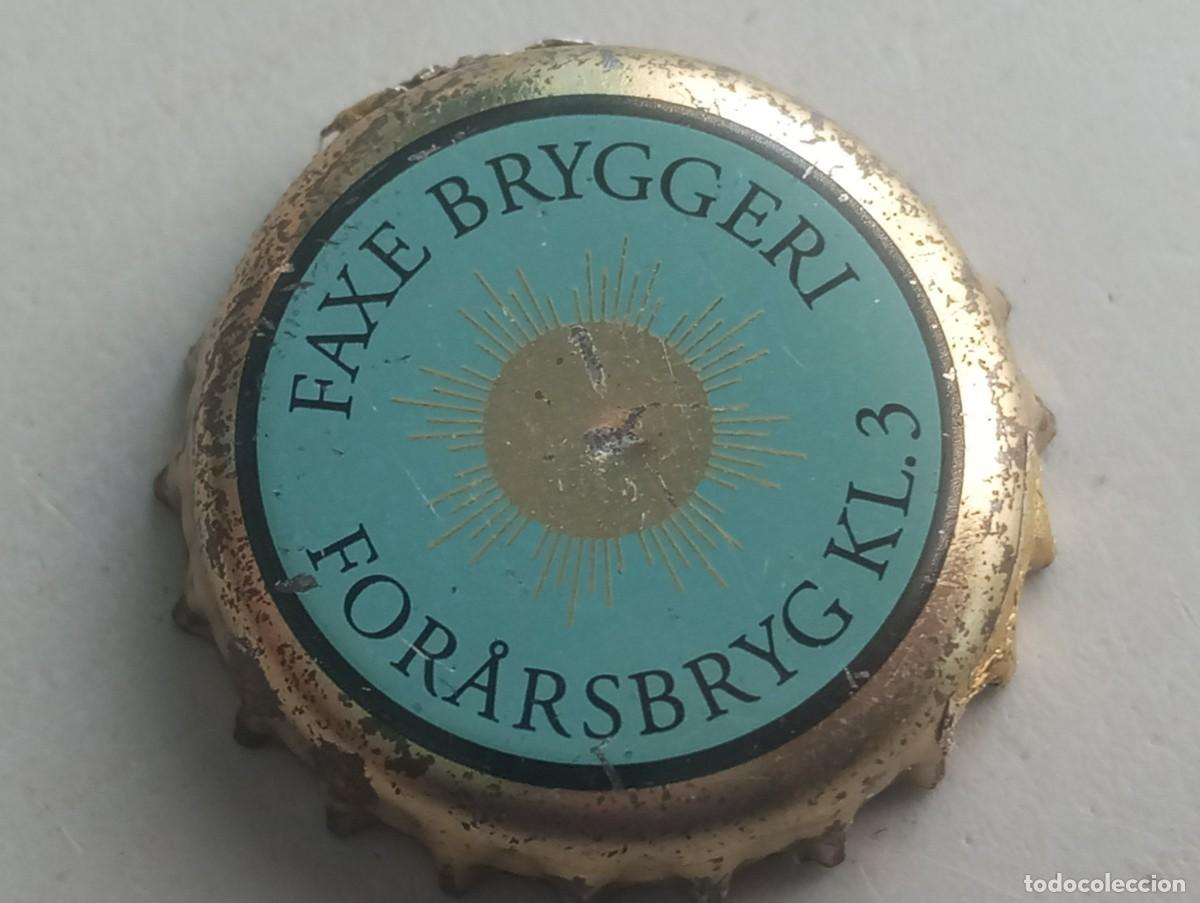 Coleccionismo de cervezas: Chapa tap&oacute;n corona de la cerveza danesa FAXE BRYGGERI FORARSBRYG KL.3