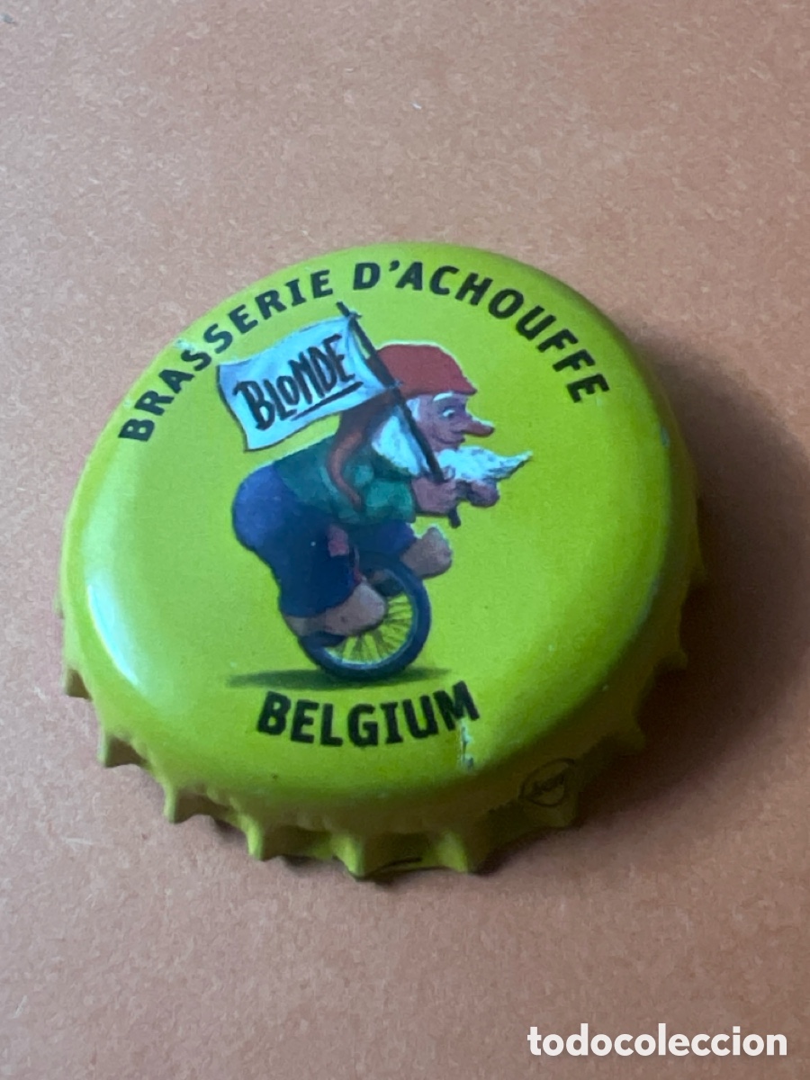 Coleccionismo de cervezas: J106. CHAP&Oacute;N CERVEZA - Brasserie D'Achouffe Belgium Blonde - B&eacute;lgica