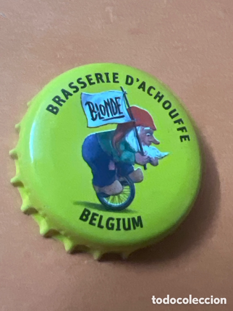 Coleccionismo de cervezas: J107. CHAP&Oacute;N CERVEZA - Brasserie D'Achouffe Belgium Blonde - B&eacute;lgica