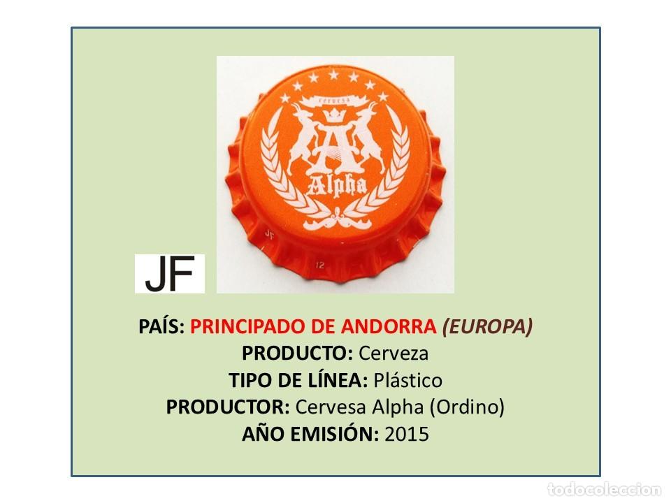 Coleccionismo de cervezas: TAPON CORONA CAPSULA CHAPA CERVEZA ALPHA (PRINCIPADO DE ANDORRA)
