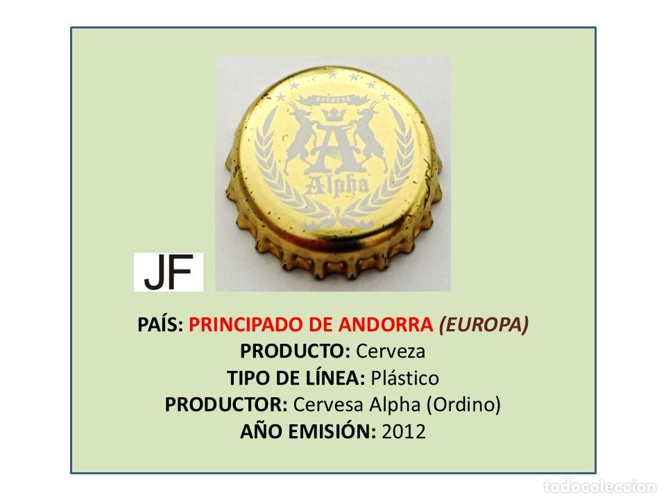 Coleccionismo de cervezas: TAPON CORONA CAPSULA CHAPA CERVEZA ALPHA (PRINCIPADO DE ANDORRA)