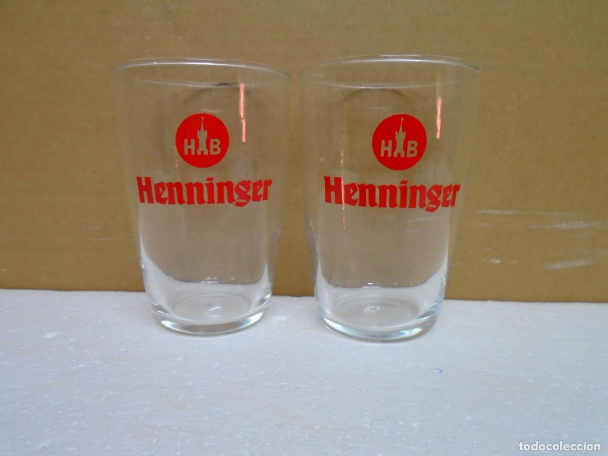 Coleccionismo de cervezas: CERVEZAS&rdquo;HENNINGER&rdquo; ALEMANIA.ANTIGUOS VASOS SERIGRAFIADOS,A&Ntilde;OS 60.