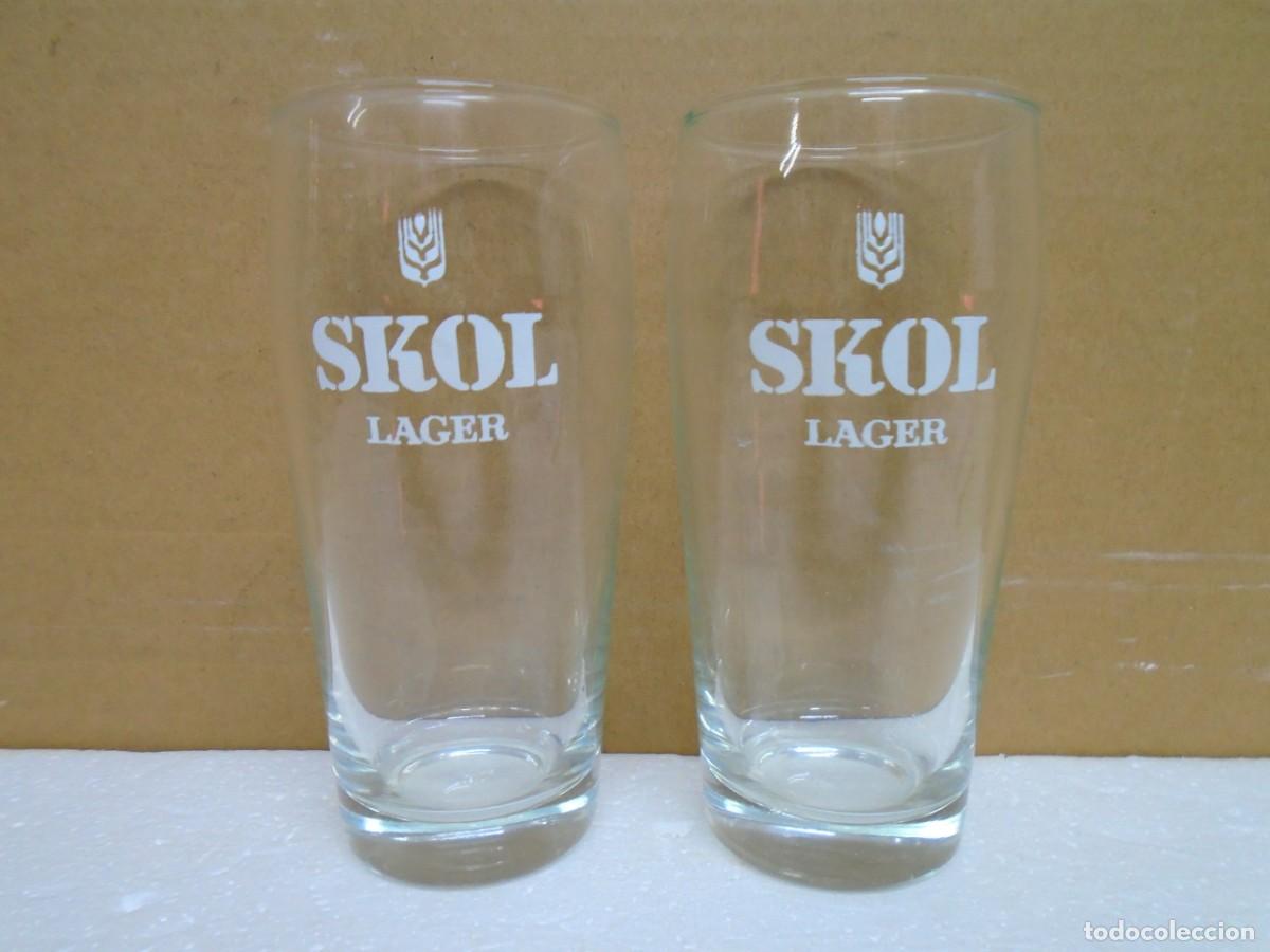 Coleccionismo de cervezas: CERVEZAS&rdquo;SKOL&rdquo;LAGER.ANTIGUOS VASOS SERIGRAFIADOS EN BLANCO, A&Ntilde;OS 60.