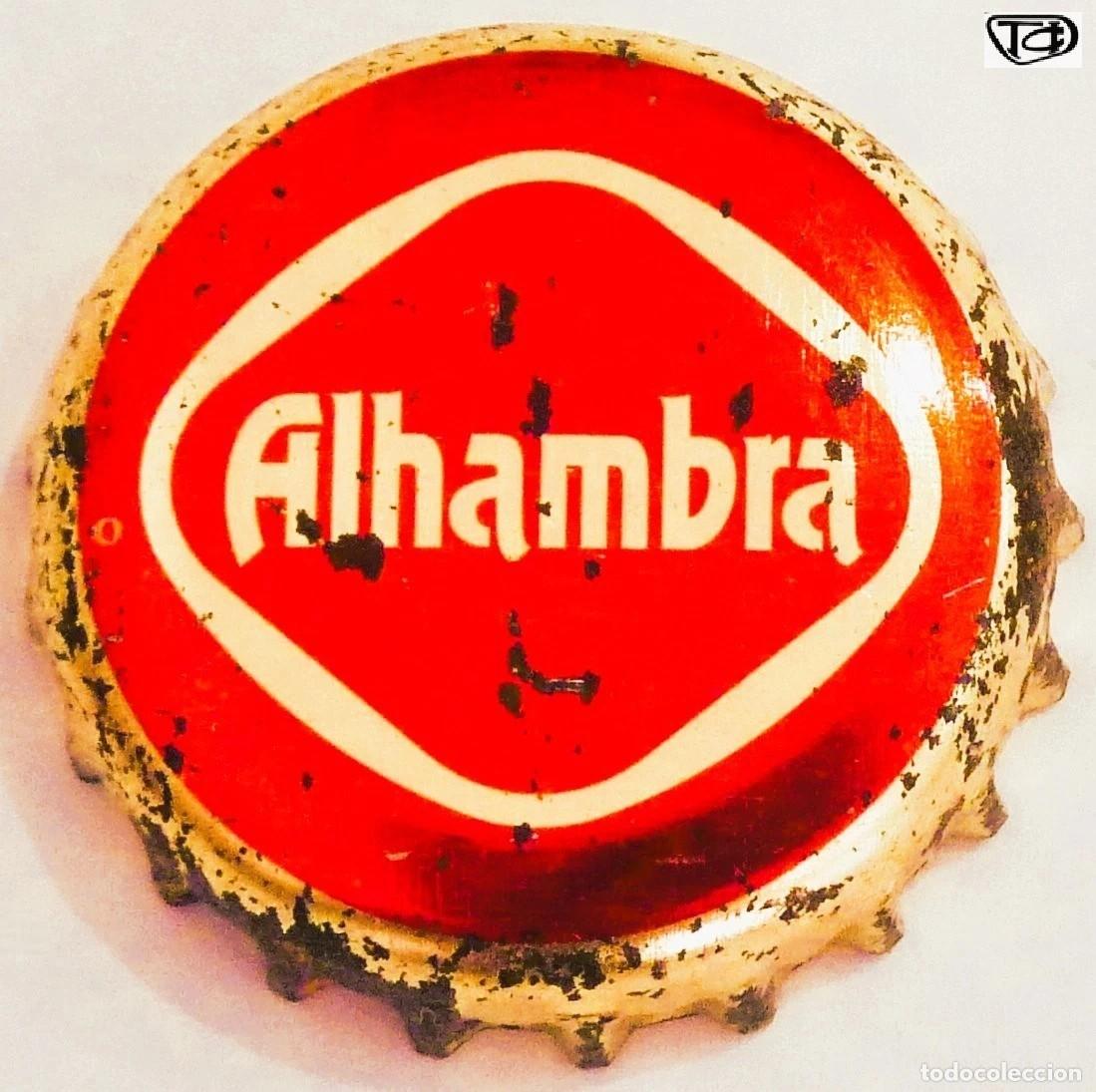 Coleccionismo de cervezas: Chapa cerveza ALHAMBRA T1 rojo/dorado xapa kronkorken bottle cap capsule tappi