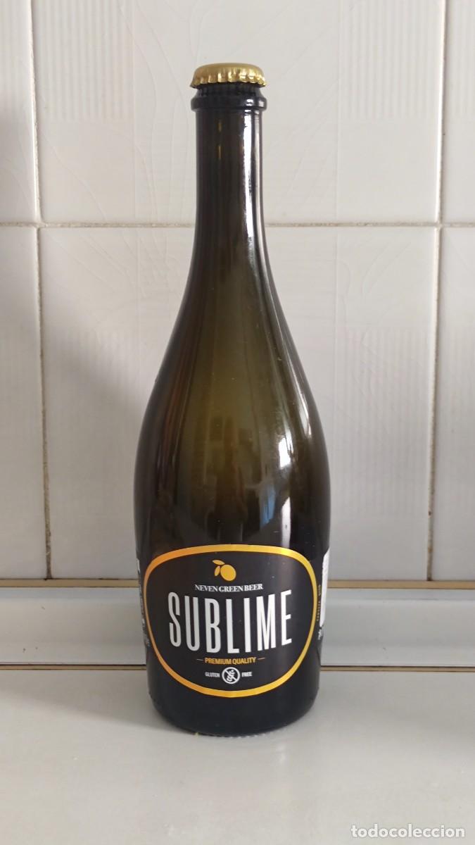 Coleccionismo de cervezas: BOTELLA CERVEZA VACIA CON CHAPA - SUBLIME NEVEN GREEN BEER - 75cl - EXPORT CHINA - peso 600gr