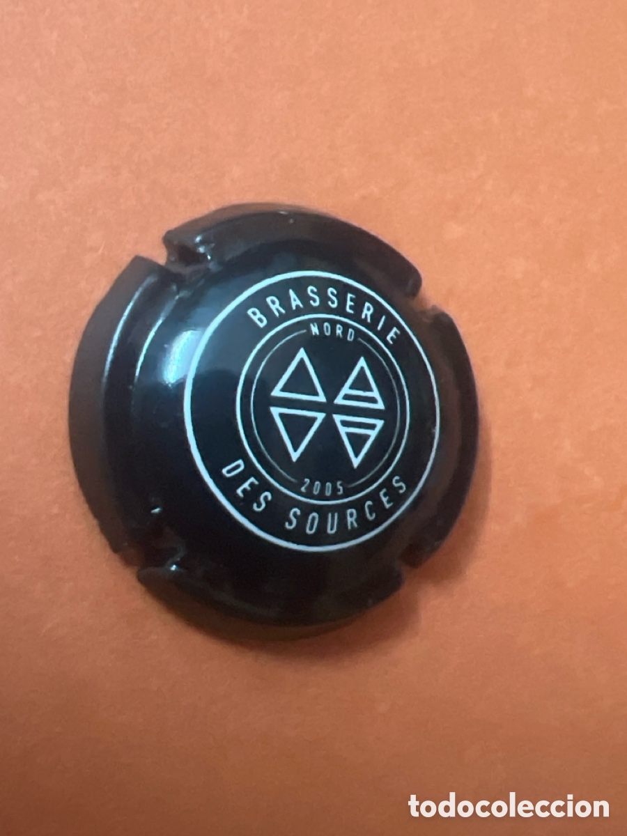 Coleccionismo de cervezas: T4/X101/L5. PLACA DE CERVEZA BRASSERIE DES SOURCES DE FRANCIA, MUSELET.
