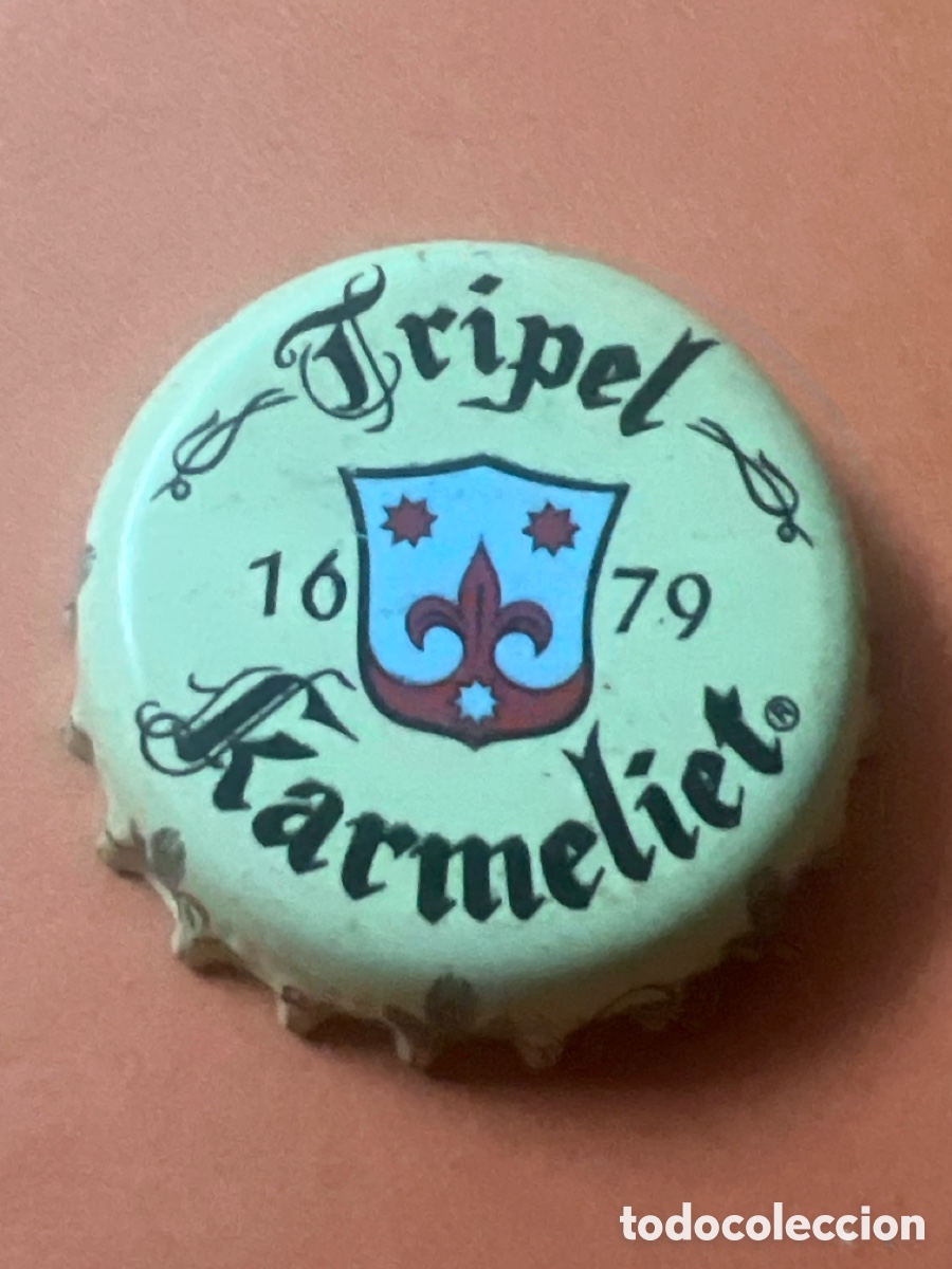 Coleccionismo de cervezas: T4/X104/J3. PLACA CHAPA CORONA DE CERVEZA - Tripel Karmeliet - Belgica