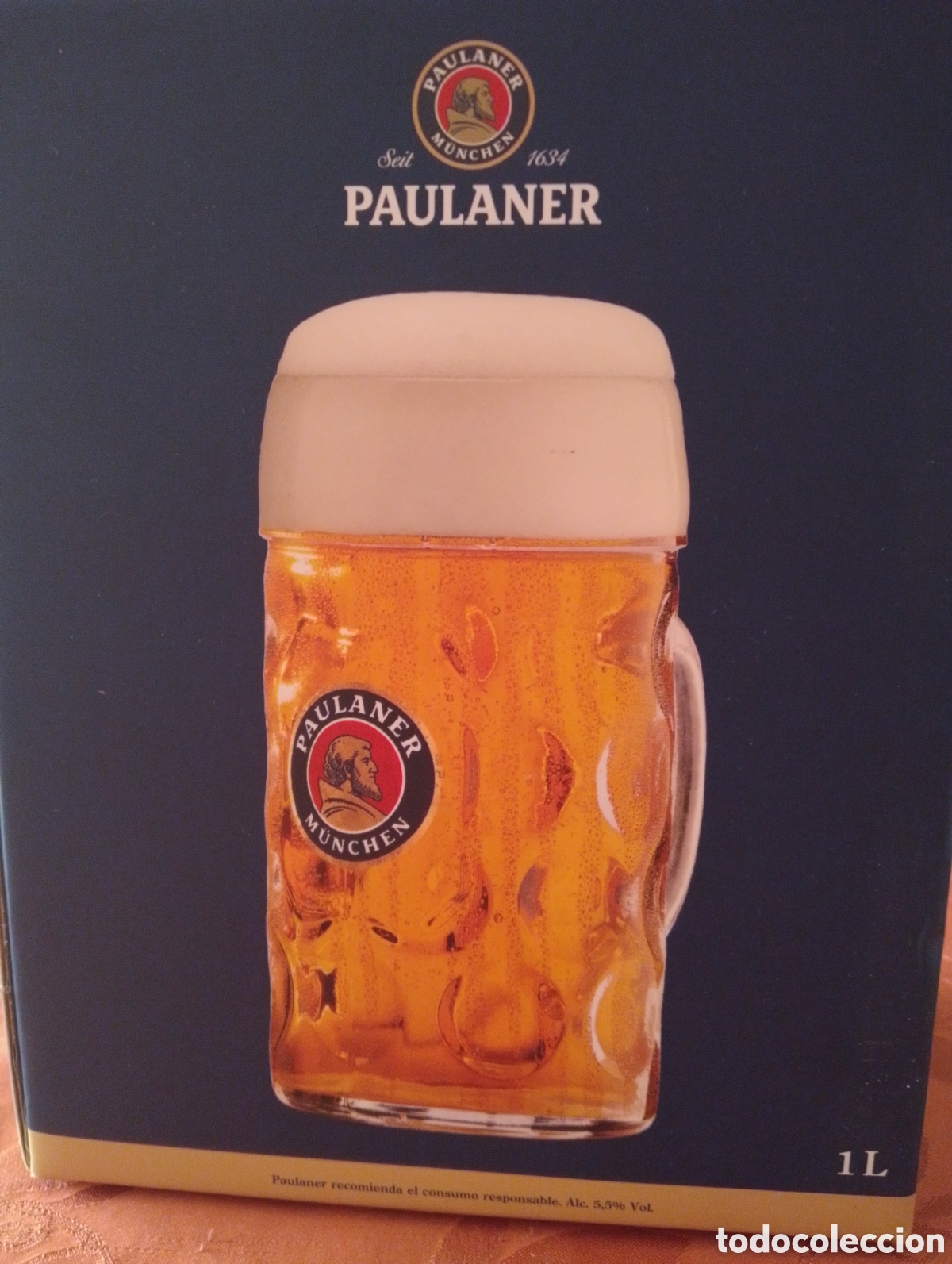 Coleccionismo de cervezas: Jarra Paulaner 1 Litro en Caja