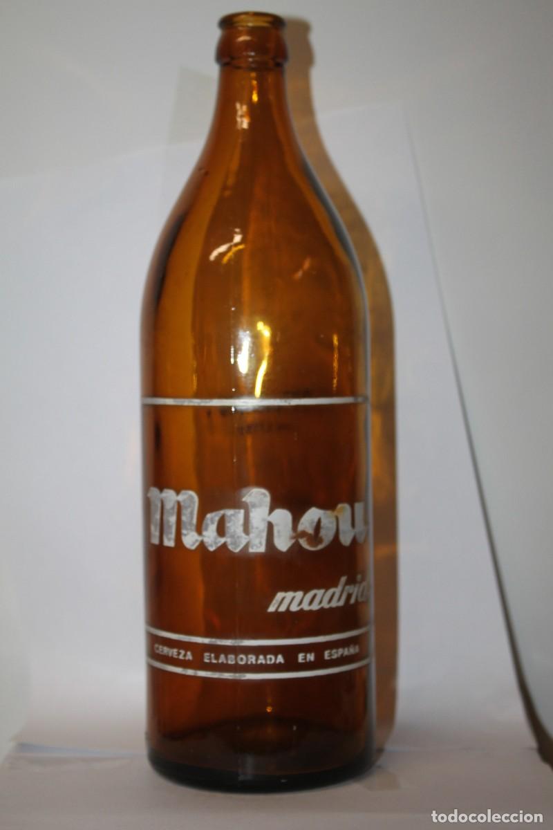 Coleccionismo de cervezas: BOTELLA CERVEZA MAHOU MADRID, LITRO, SERIGRAFIADA
