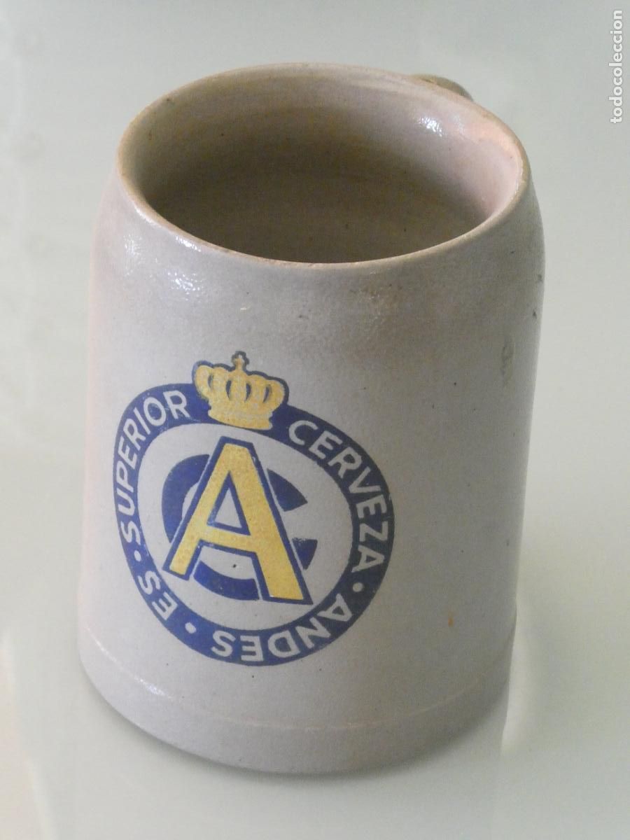 Coleccionismo de cervezas: JARRA DE CER&Aacute;MICA. CERVEZAS. CERVEZA ANDES ES SUPERIOR. ARGENTINA. 12CM 620GR