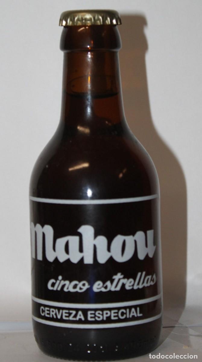 Coleccionismo de cervezas: BOTELLA CERVEZA MAHOU CINCO ESTRELLAS 20 CL LLENA