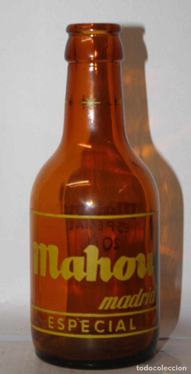 Coleccionismo de cervezas: BOTELLA CERVEZA MAHOU 20 CL.SERIGRAFIA AMARILLA