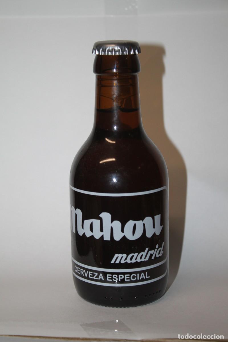 Coleccionismo de cervezas: BOTELLA CERVEZA MAHOU 20 CL. LLENA, SERIGRAFIADA