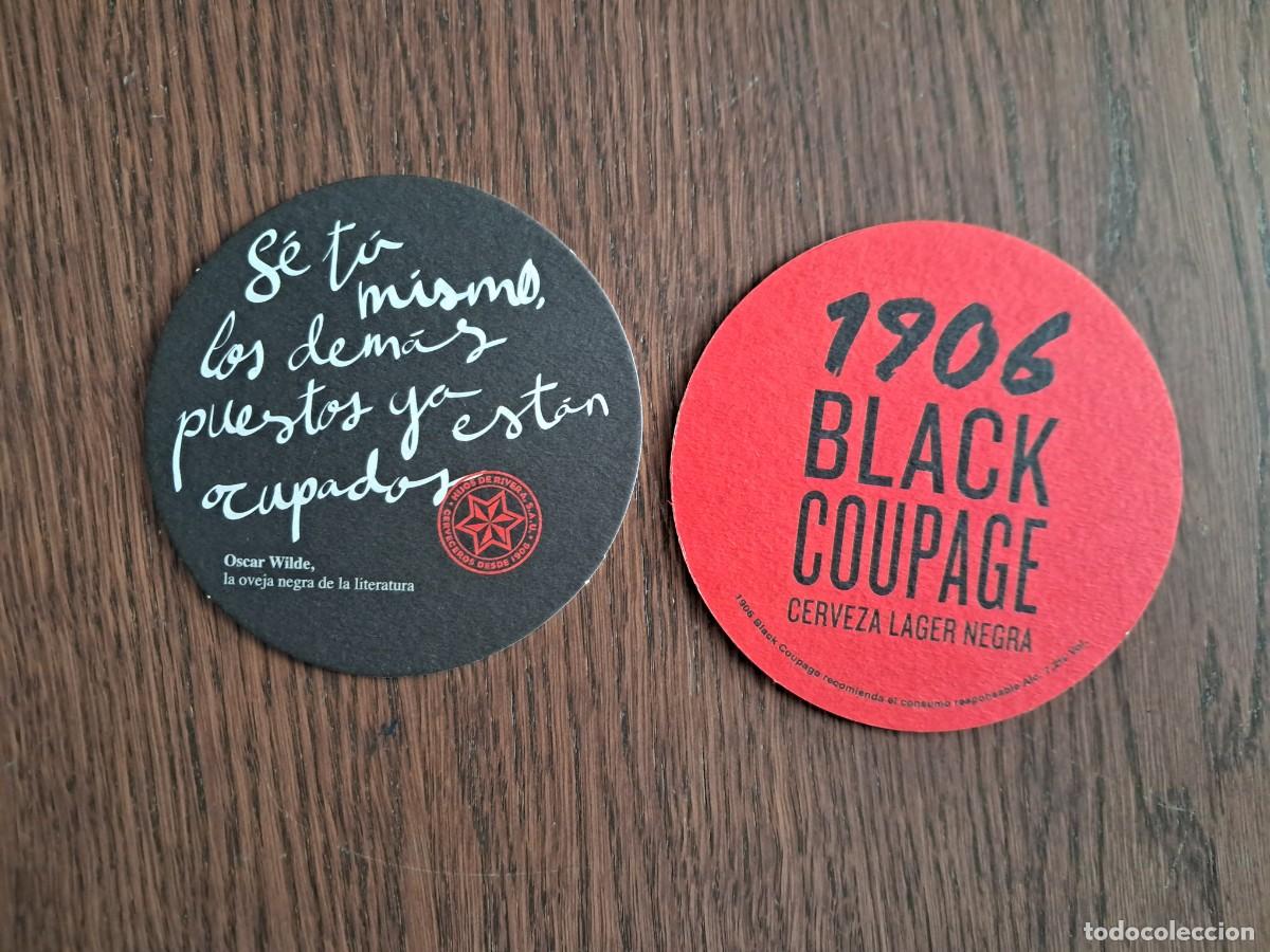 Sammeln von Brauereiartikeln: posavasos de cerveza, Estrella Galicia 1906 black coupage, con frase c&eacute;lebre de Oscar Wilde.