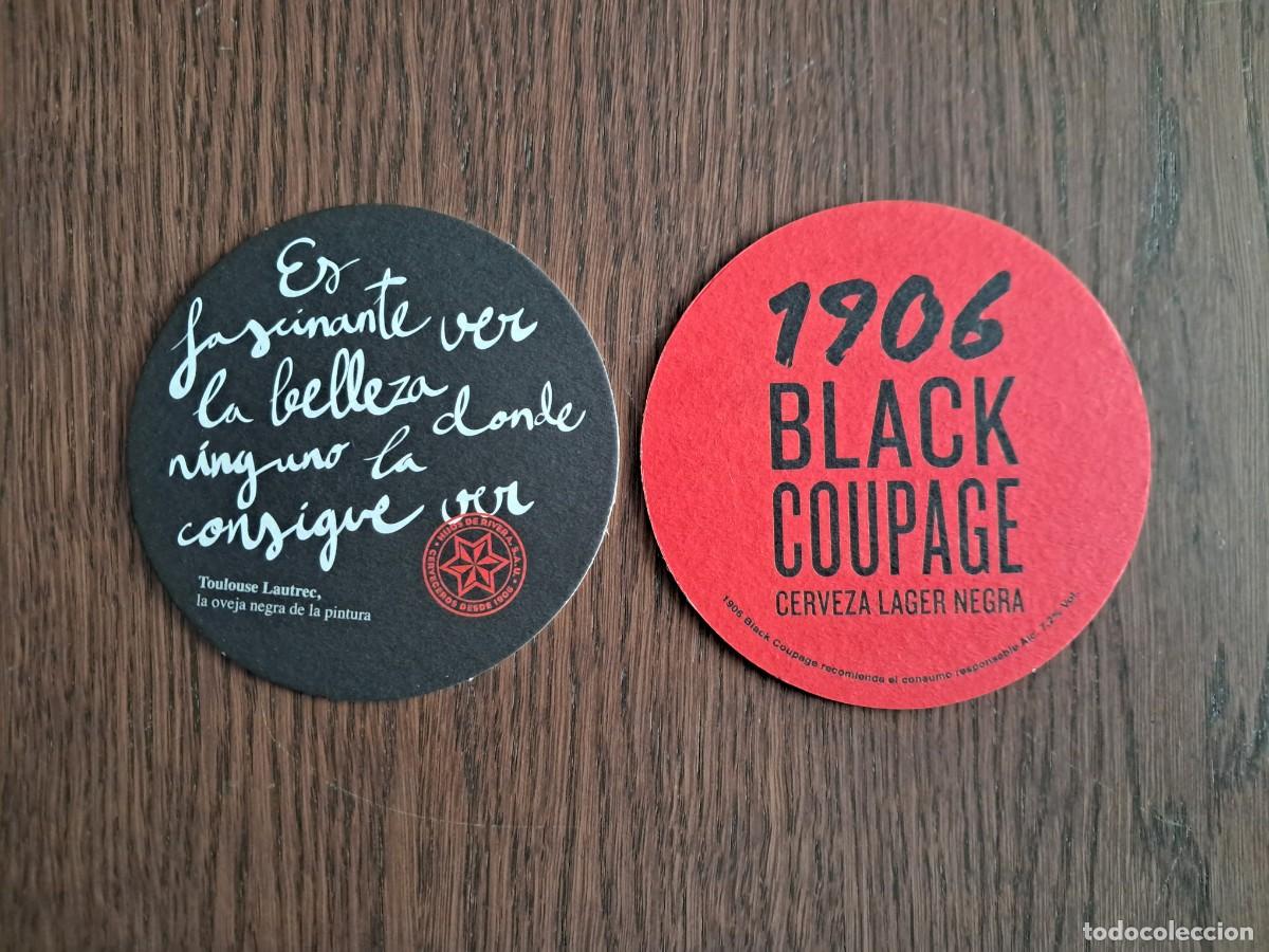 Sammeln von Brauereiartikeln: posavasos de cerveza, Estrella Galicia 1906 black coupage, con frase c&eacute;lebre de Toulouse Lautrec.