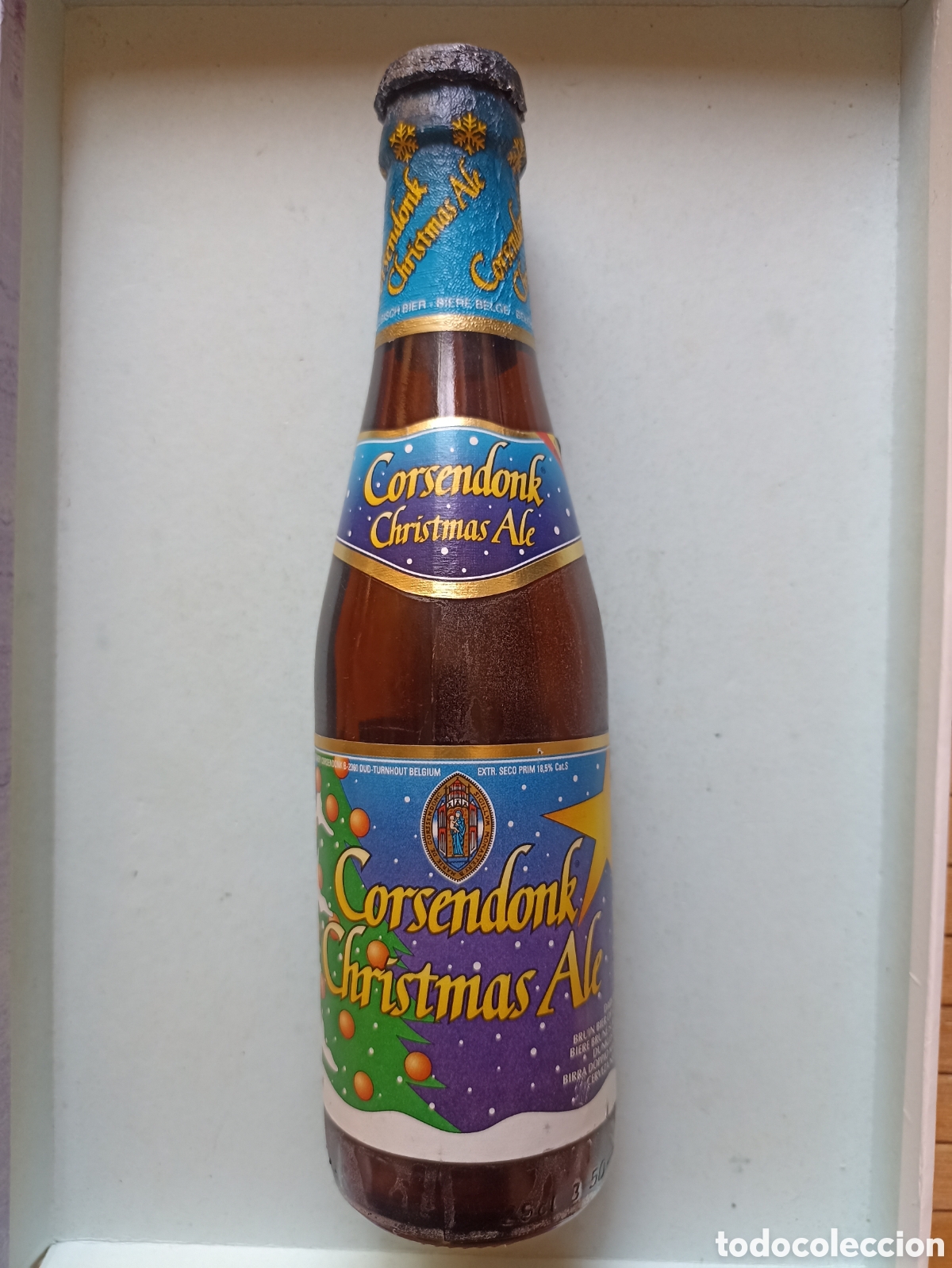 Coleccionismo de cervezas: Botella cerveza Corsendonk Christmas Ale vac&iacute;a con chapa 250 ml