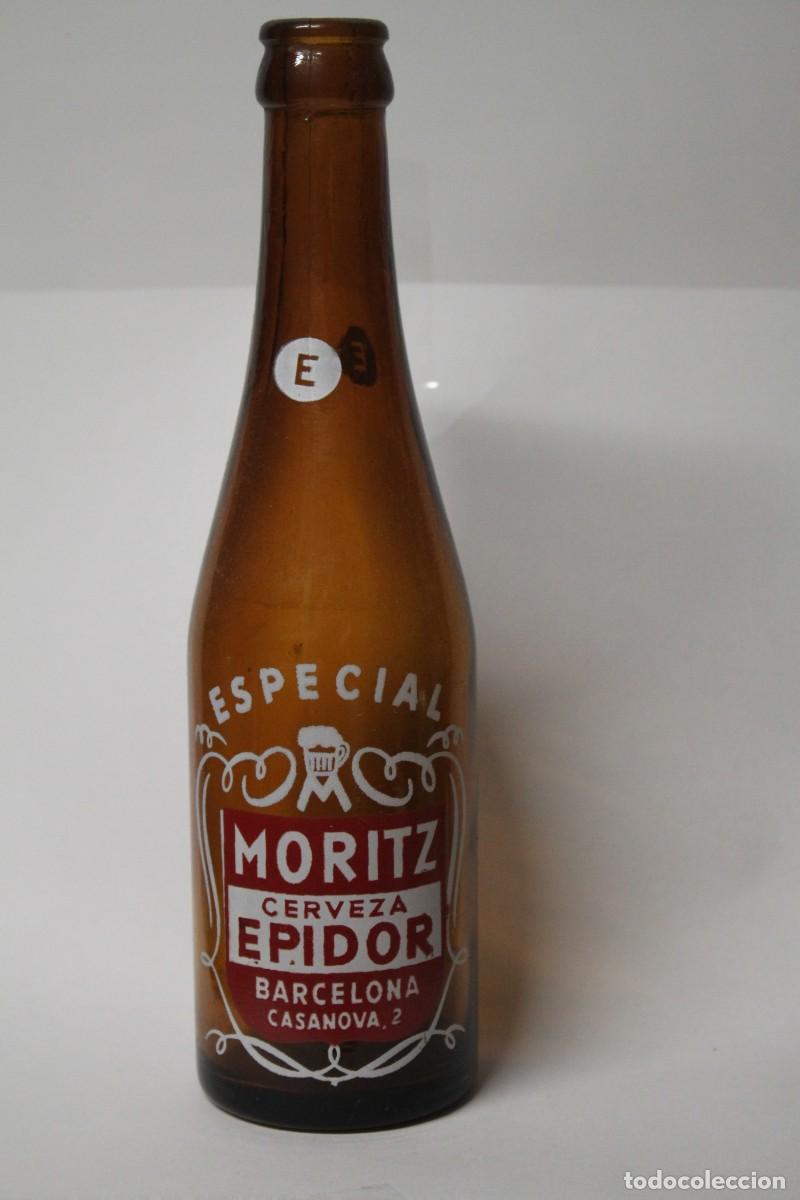 Coleccionismo de cervezas: ANTIGUA BOTELLA CERVEZA MORITZ 33 CL