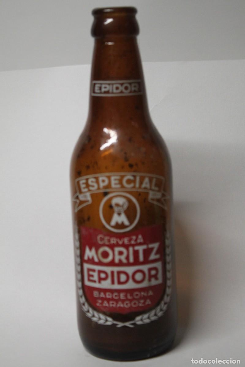 Coleccionismo de cervezas: ANTIGUA BOTELLA CERVEZA MORITZ 33 CL.