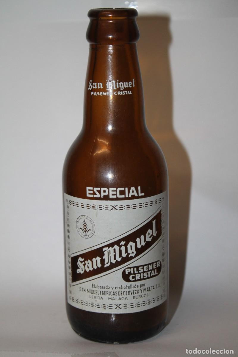 Coleccionismo de cervezas: BOTELLA SAN MIGUEL 20 CL. - LERIDA MALAGA BURGOS