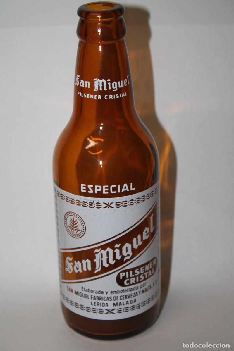 Coleccionismo de cervezas: BOTELLA CERVEZA SAN MIGUEL 33 CL -LERIDA - MALAGA-