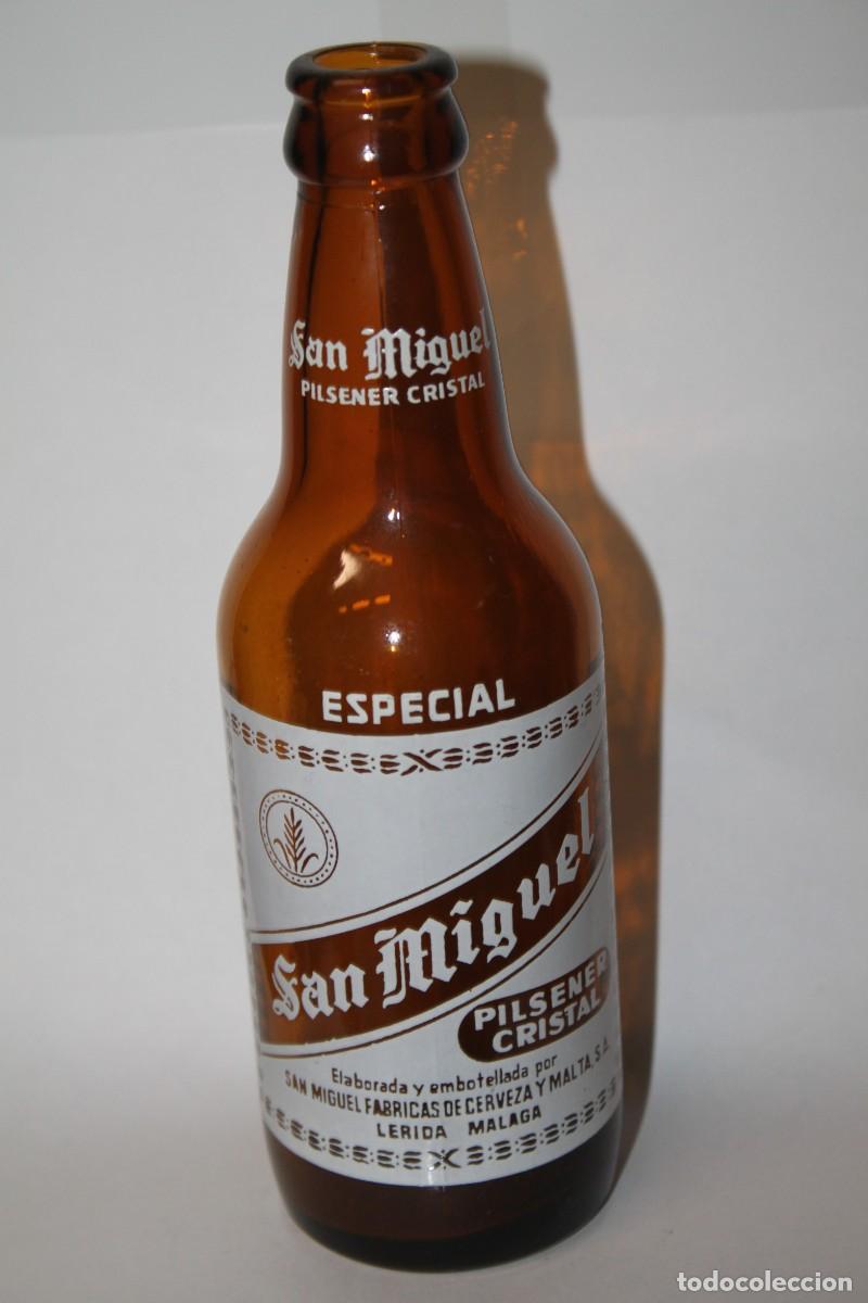 Coleccionismo de cervezas: BOTELLA CERVEZA SAN MIGUEL PILSENER ESPECIAL 33 CL -LERIDA MALAGA-