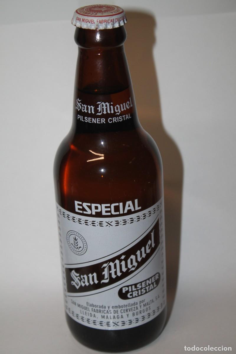 Coleccionismo de cervezas: BOTELLA SAN MIGUEL PILSENER CRISTAL 33 CL. LLENA DE AGUA
