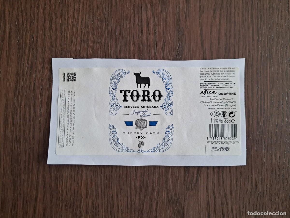 Coleccionismo de cervezas: etiqueta de botella de cerveza artesana, Toro.