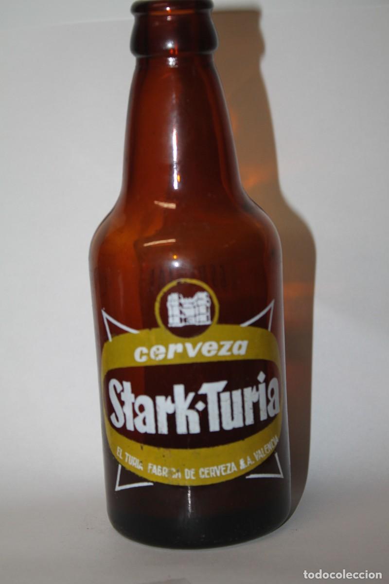 Coleccionismo de cervezas: ANTIGUA BOTELLA CERVEZA STARK TURIA 20 CL.