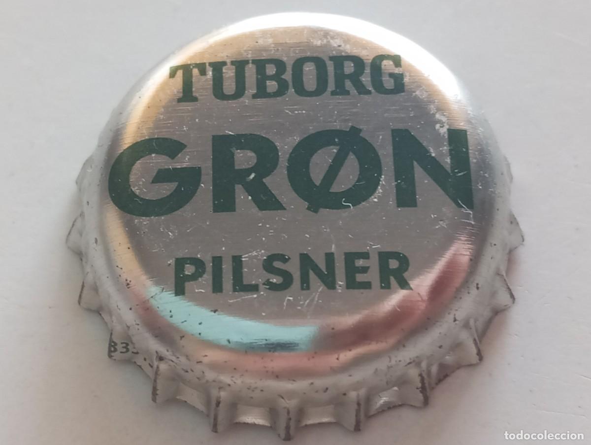 Coleccionismo de cervezas: Chapa tap&oacute;n corona de la cerveza danesa TUBORG GRON PILSNER