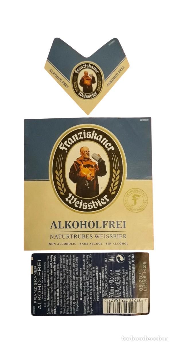 Coleccionismo de cervezas: CERVEZA FRANZISKANER-ALKOHOLFREI - SIN ALCOHOL. 3 ETIQUETAS - 500 CL
