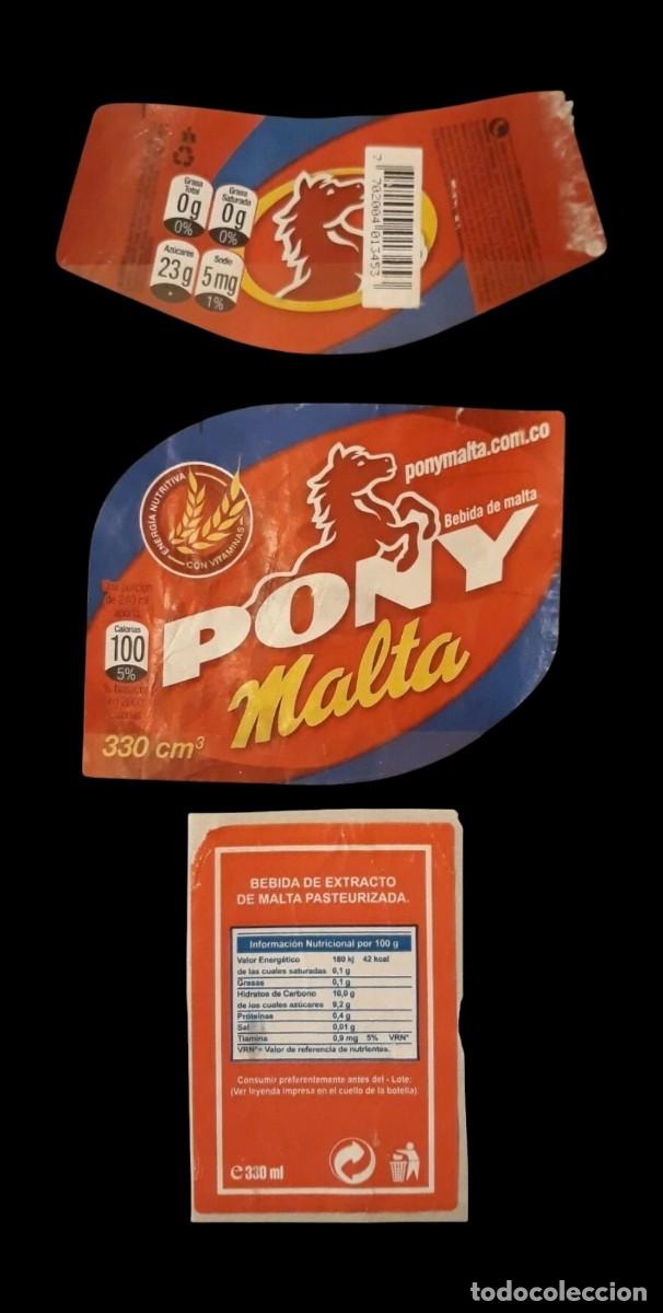 Coleccionismo de cervezas: CERVEZA PONY MALTA. 3 ETIQUETAS - 330 CL