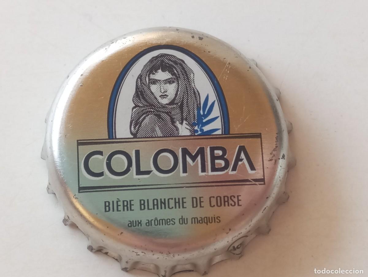 Coleccionismo de cervezas: Chapa tap&oacute;n corona de la cerveza francesa COLOMBA BIERE BLANCHE DE CORSE