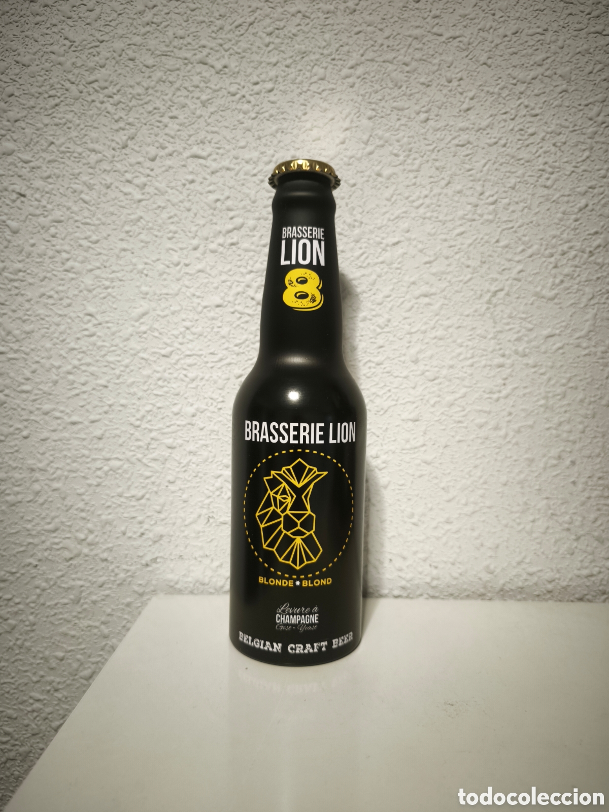Coleccionismo de cervezas: Botella Cerveza Aluminio Brasserie Lion