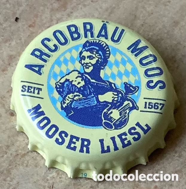 Coleccionismo de cervezas: TAP&Oacute;N CORONA BIERE CHAPA CERVEZA BOTTLE CAP BEER ARCOBRA&Uuml; MOOS(2).ALEMANIA---LOTE N.527---CARMANJO