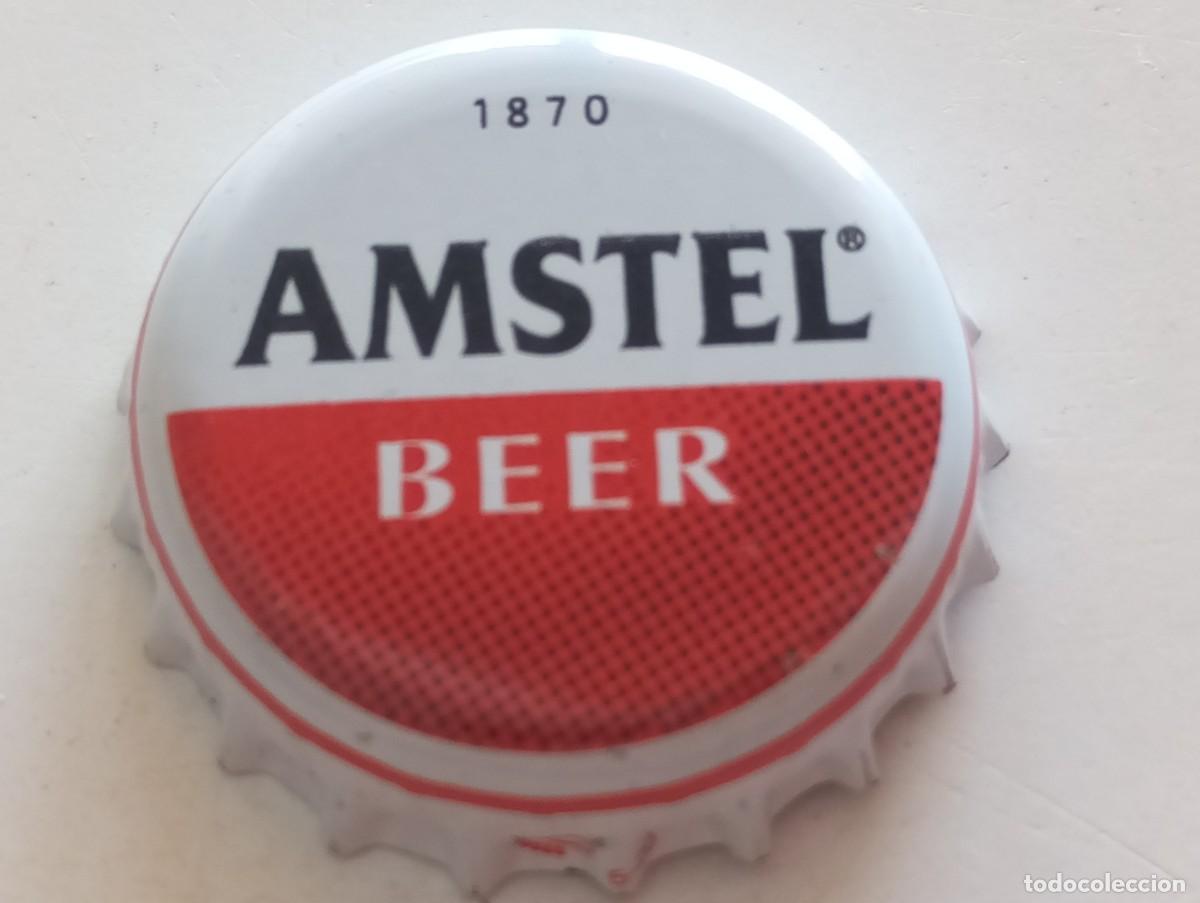 Coleccionismo de cervezas: Chapa tap&oacute;n corona de la cerveza de Pa&iacute;ses Bajos AMSTEL BEER 1870