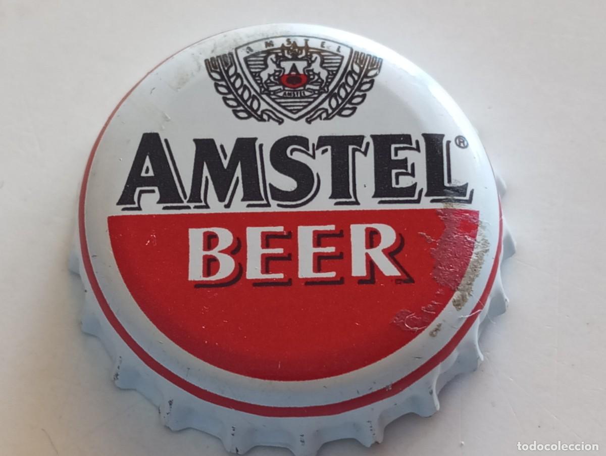 Coleccionismo de cervezas: Chapa tap&oacute;n corona de la cerveza de Pa&iacute;ses Bajos AMSTEL BEER