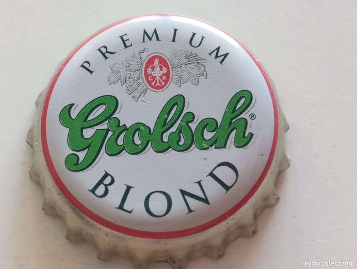 Coleccionismo de cervezas: Chapa tap&oacute;n corona de la cerveza de Pa&iacute;ses Bajos GROLSCH PREMIUM BLOND