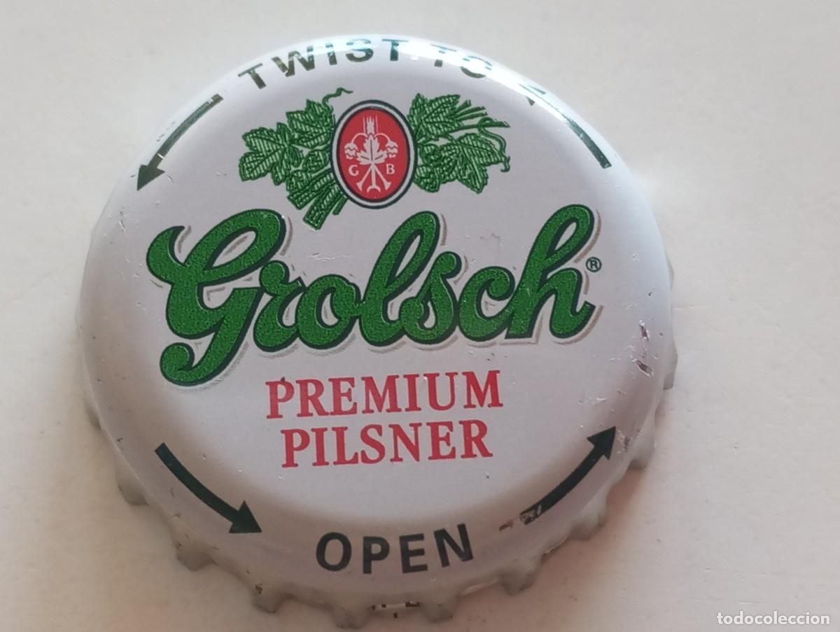 Coleccionismo de cervezas: Chapa tap&oacute;n corona de la cerveza de Pa&iacute;ses Bajos GROLSCH PREMIUM PILSNER (TWIST TO OPEN)