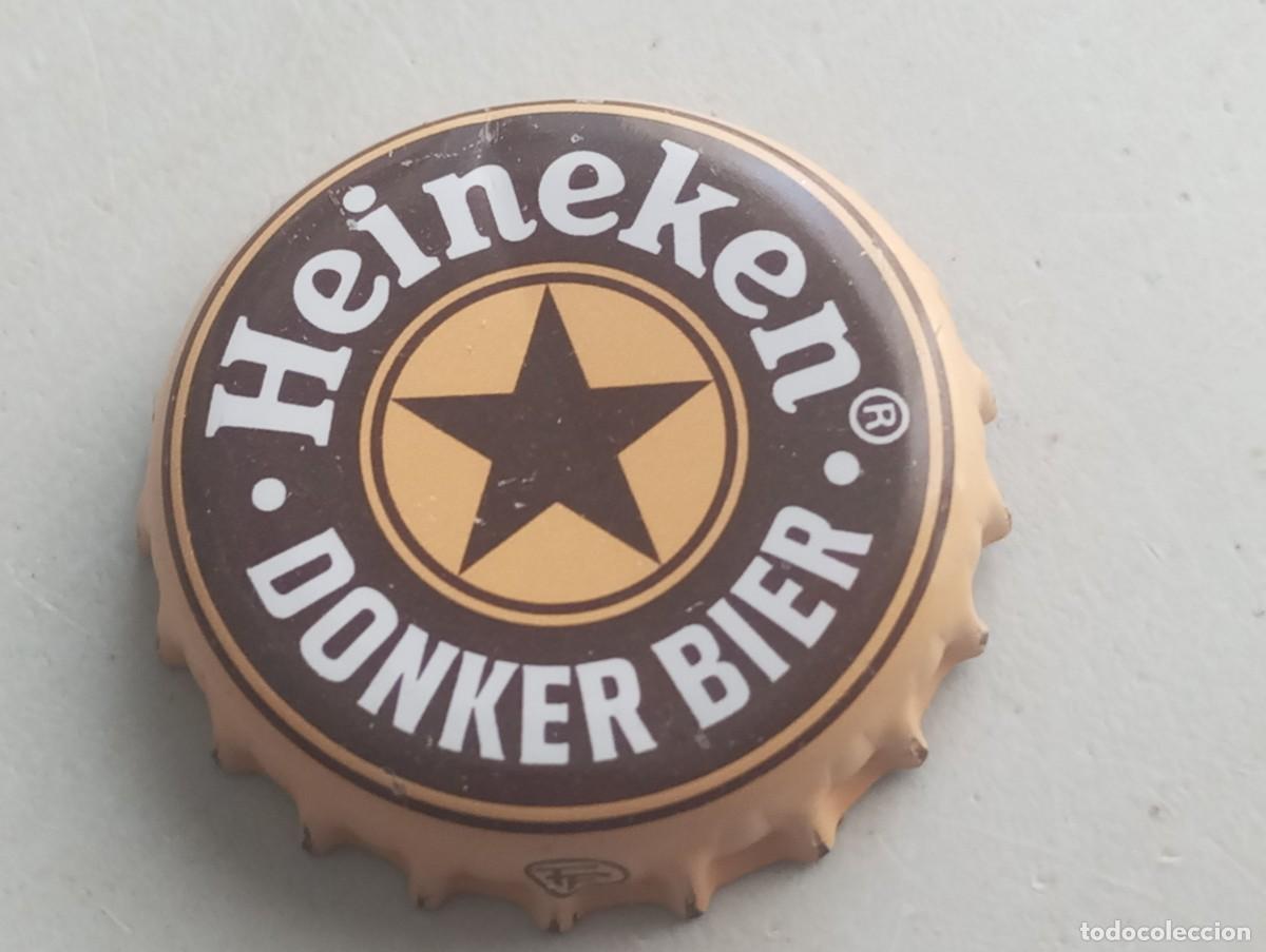 Coleccionismo de cervezas: Chapa tap&oacute;n corona de la cerveza de Pa&iacute;ses Bajos HEINEKEN DONKER BIER
