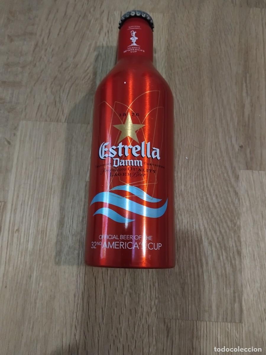 Coleccionismo de cervezas: Botella cerveza Estrella Dammm America's Cup