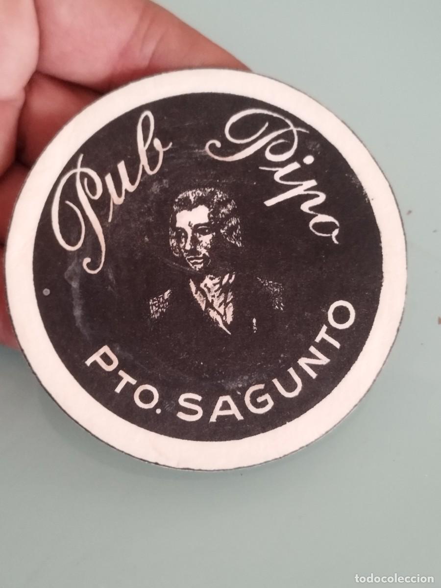 Coleccionismo de cervezas: Posavasos antiguo de cart&oacute;n del &rdquo;Pub Pipo&rdquo;, ubicado en Puerto de Sagunto (Valencia).