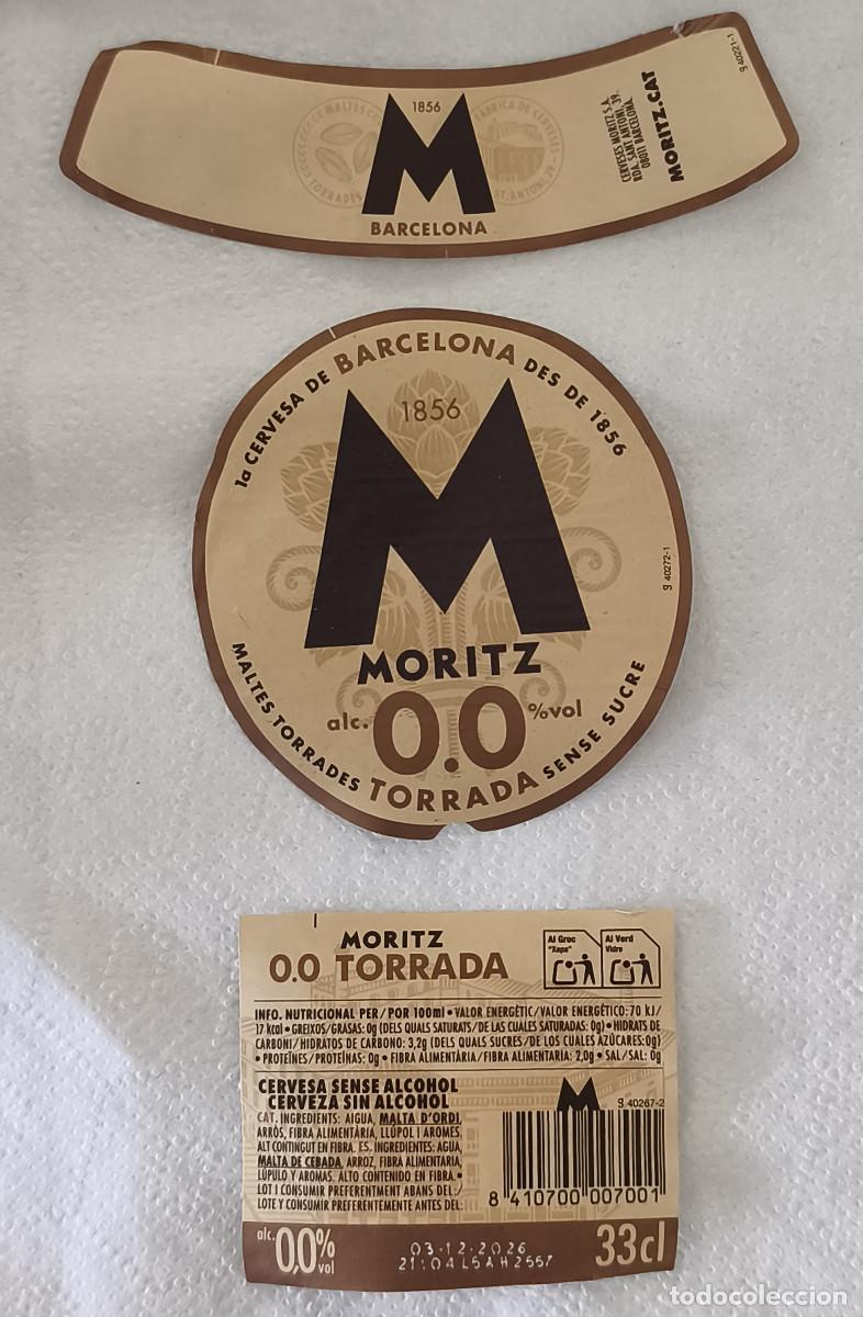 Coleccionismo de cervezas: ETIQUETAS CERVEZA - MORITZ 0.0 SIN ALCOHOL TORRADA