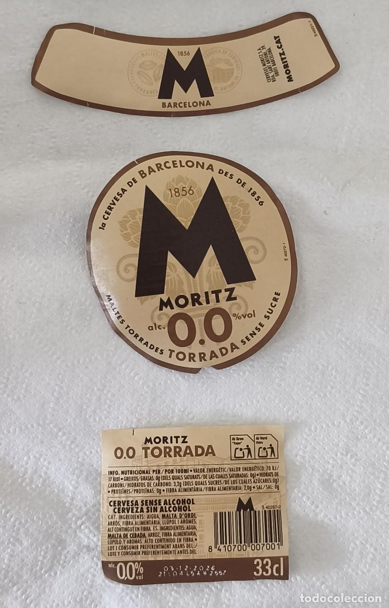 Coleccionismo de cervezas: ETIQUETAS CERVEZA - MORITZ 0.0 SIN ALCOHOL TORRADA