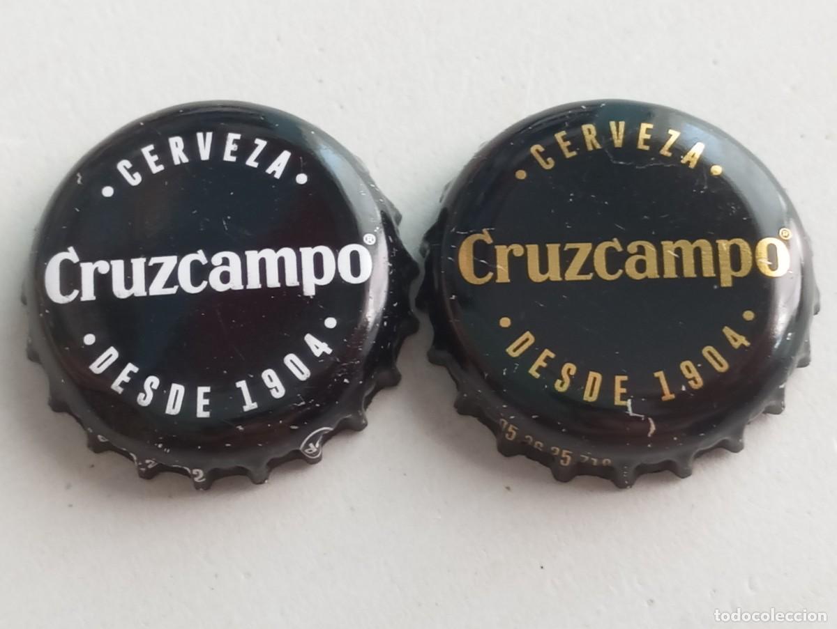 Coleccionismo de cervezas: Lote de 2 chapas tap&oacute;n corona DIFERENTES de cerveza espa&ntilde;ola CRUZCAMPO RESERVA - CERVEZA DESDE 1904