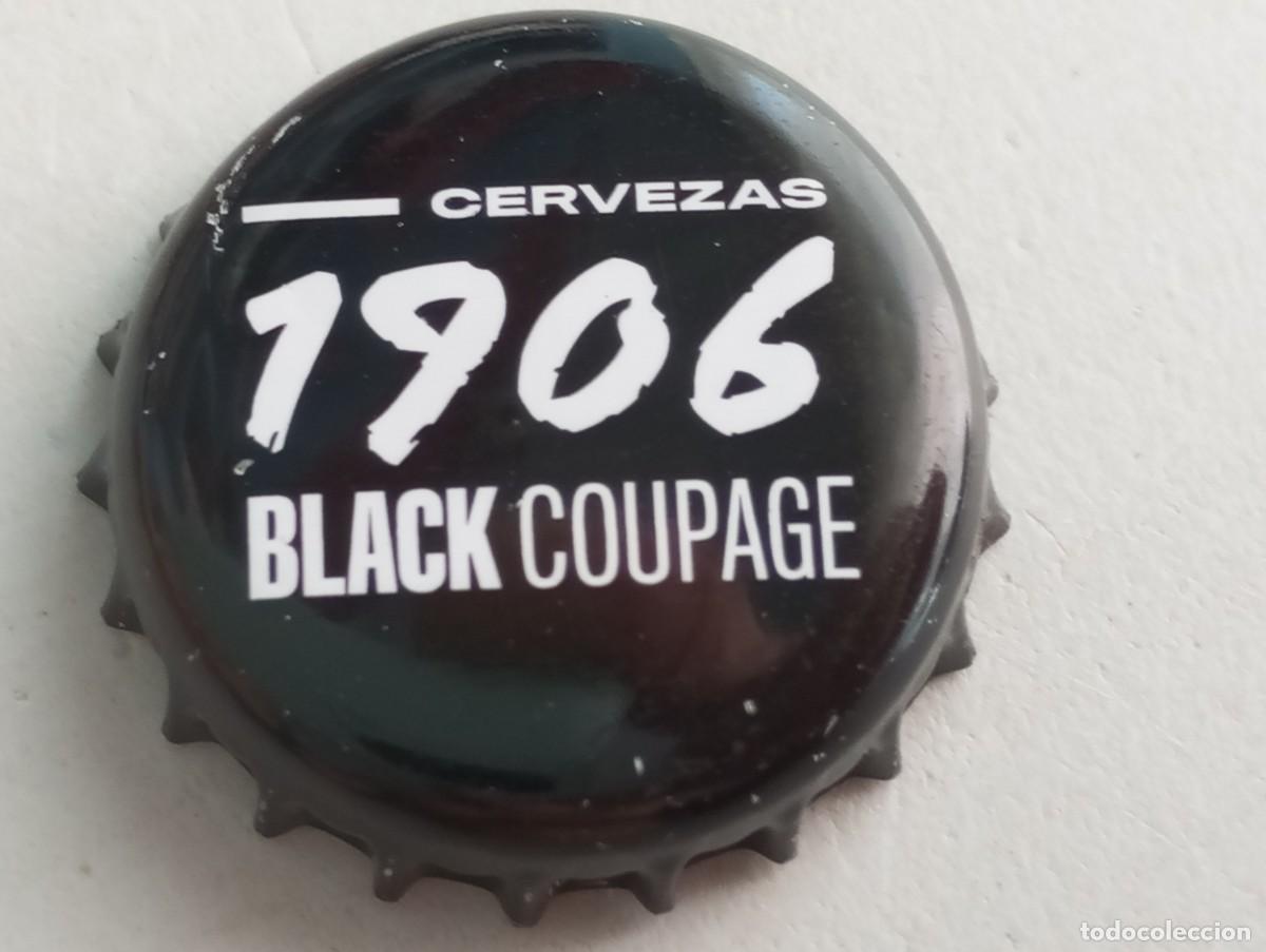Coleccionismo de cervezas: Chapa tap&oacute;n corona de la cerveza espa&ntilde;ola ESTRELLA GALICIA CERVEZAS 1906 - BLACK COUPAGE