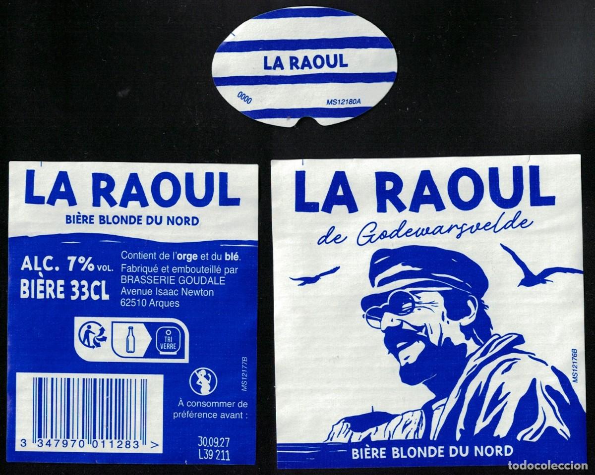 Coleccionismo de cervezas: Francia Lot 3 Etiquettes Bi&egrave;re Beer Labels La Raoul Brasserie Goudale RP629