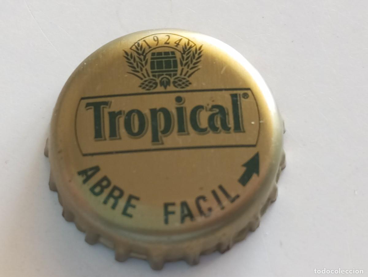 Coleccionismo de cervezas: Chapa tap&oacute;n corona de la cerveza espa&ntilde;ola TROPICAL 1924 - ABRE FACIL